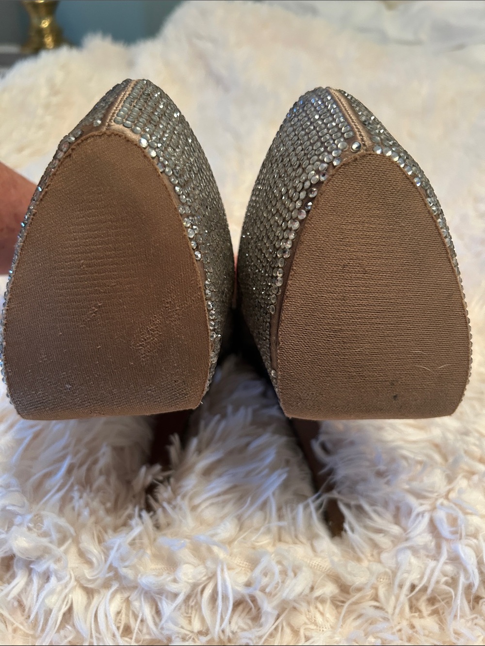 Steve Madden Silver Rhinestone Platform Heels - Picture 10 of 11